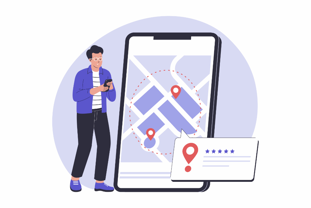 Local SEO - person using a phone to find a business