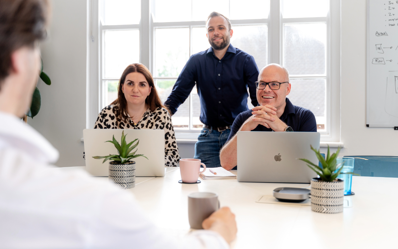 Team discussing a PPC campaign