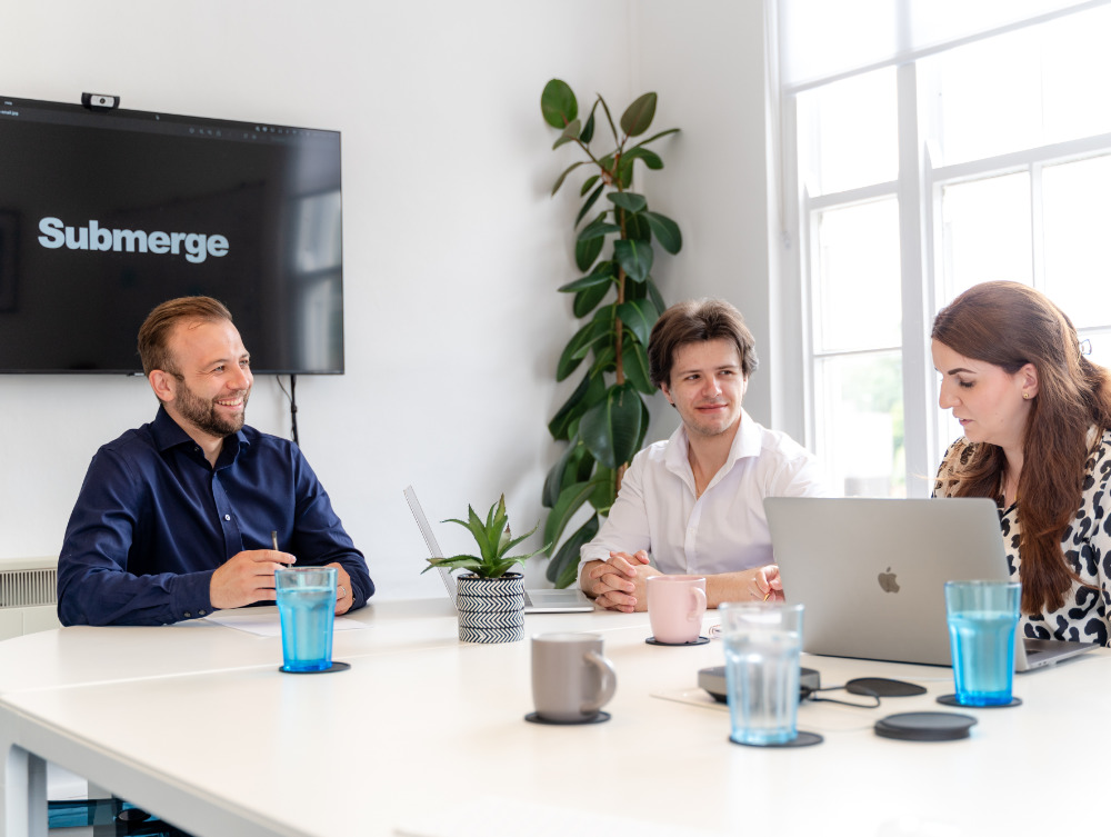 The submerge team discussing audience and channel strategy